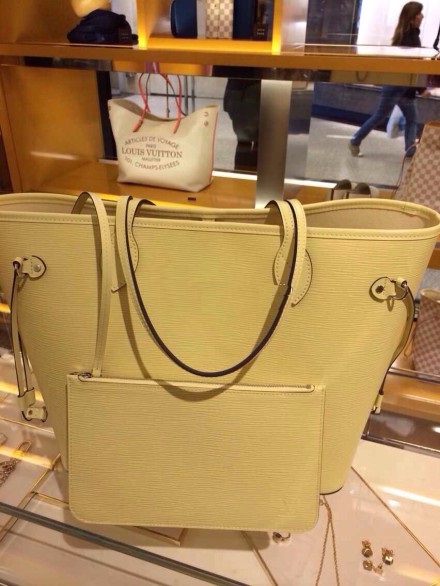 Louis Vuitton Neverfull Epi MM Bag M41092 Pale Yellow